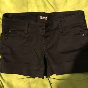 Plain black shorts